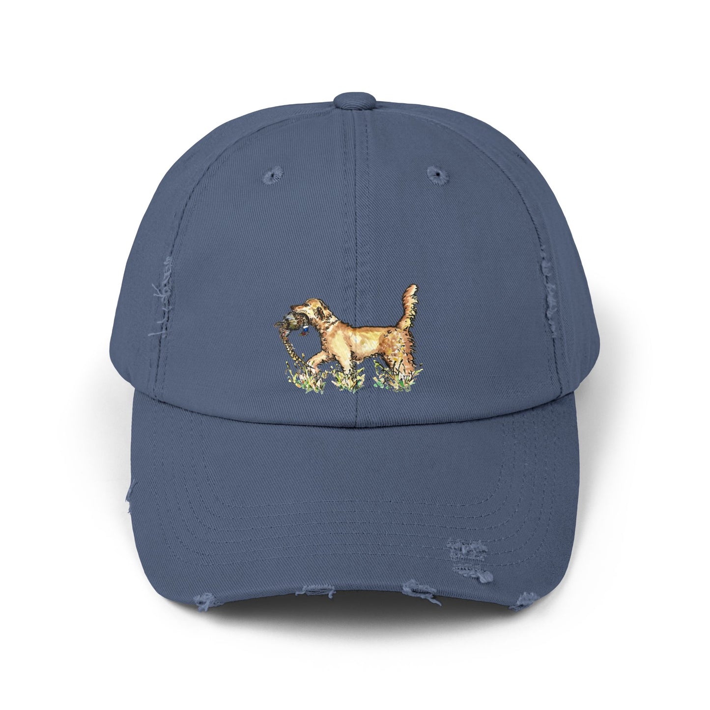 Golden Retriever with Pheasant Cap