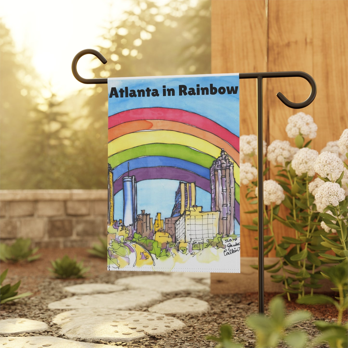 Colorful Atlanta in Rainbow Garden & House Flag