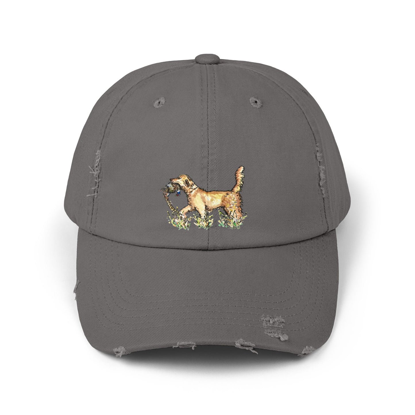 Golden Retriever with Pheasant Cap