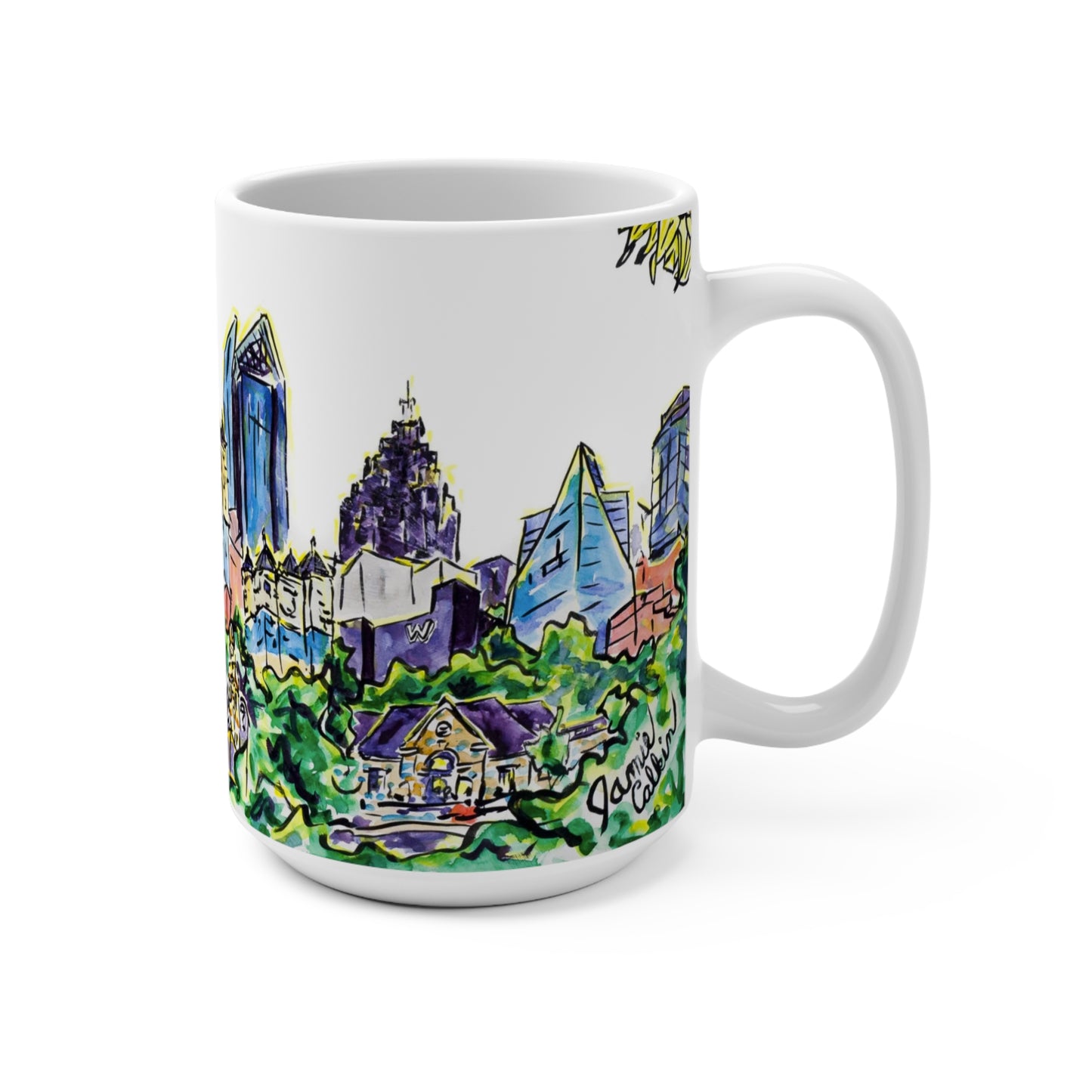 Atlanta Skyline with Sunflower Mug