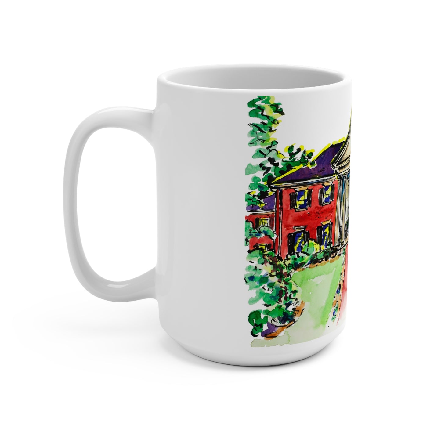 15oz Mug with Alpha Omicron Pi House at UGA