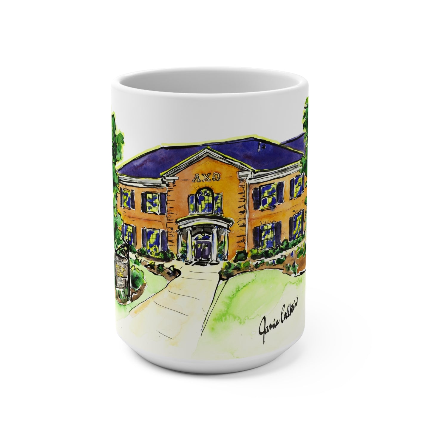 15oz Mug of Alpha Chi Omega House at UGA