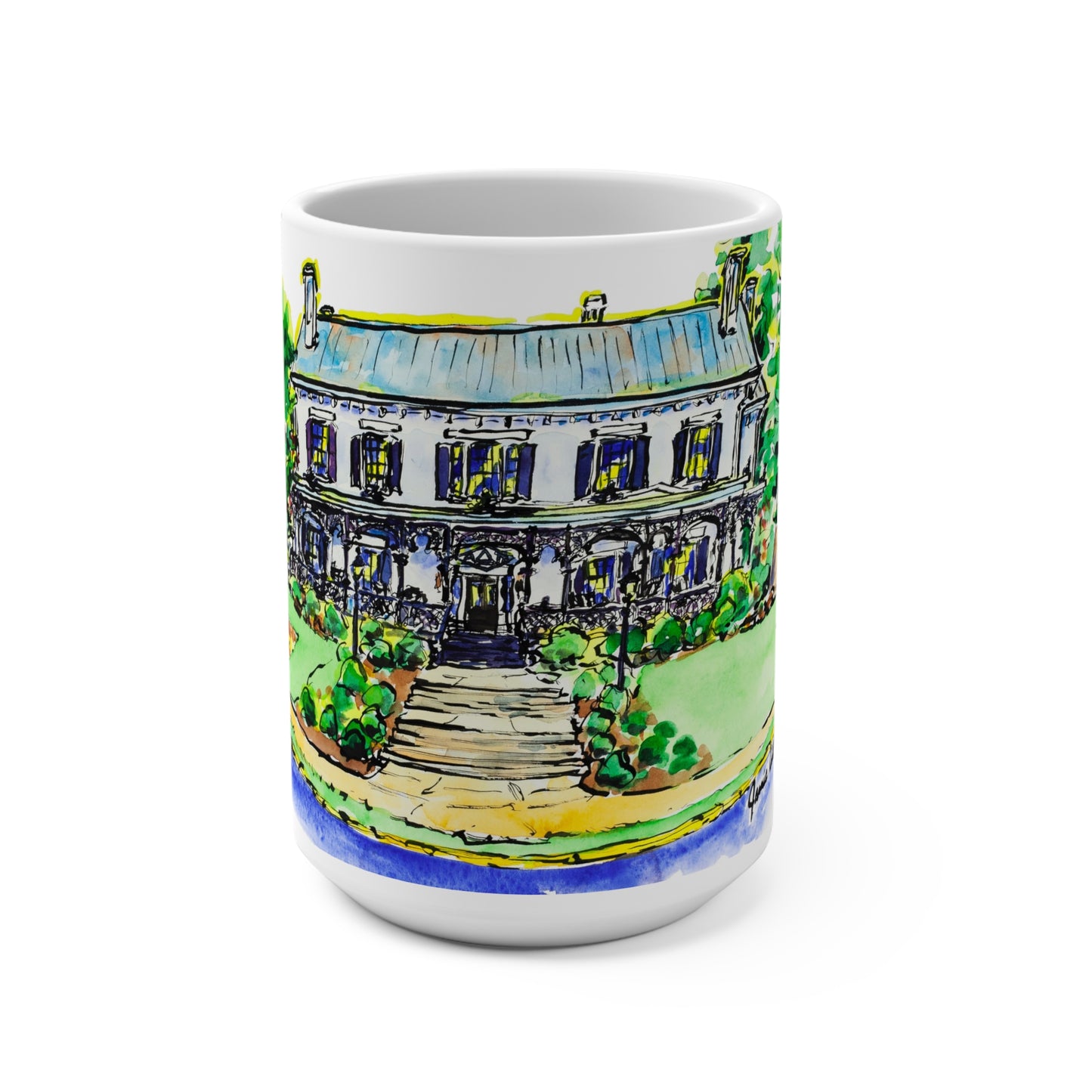 15oz Mug of Alpha Delta Pi House at UGA