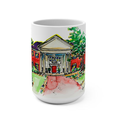 15oz Mug with Alpha Omicron Pi House at UGA