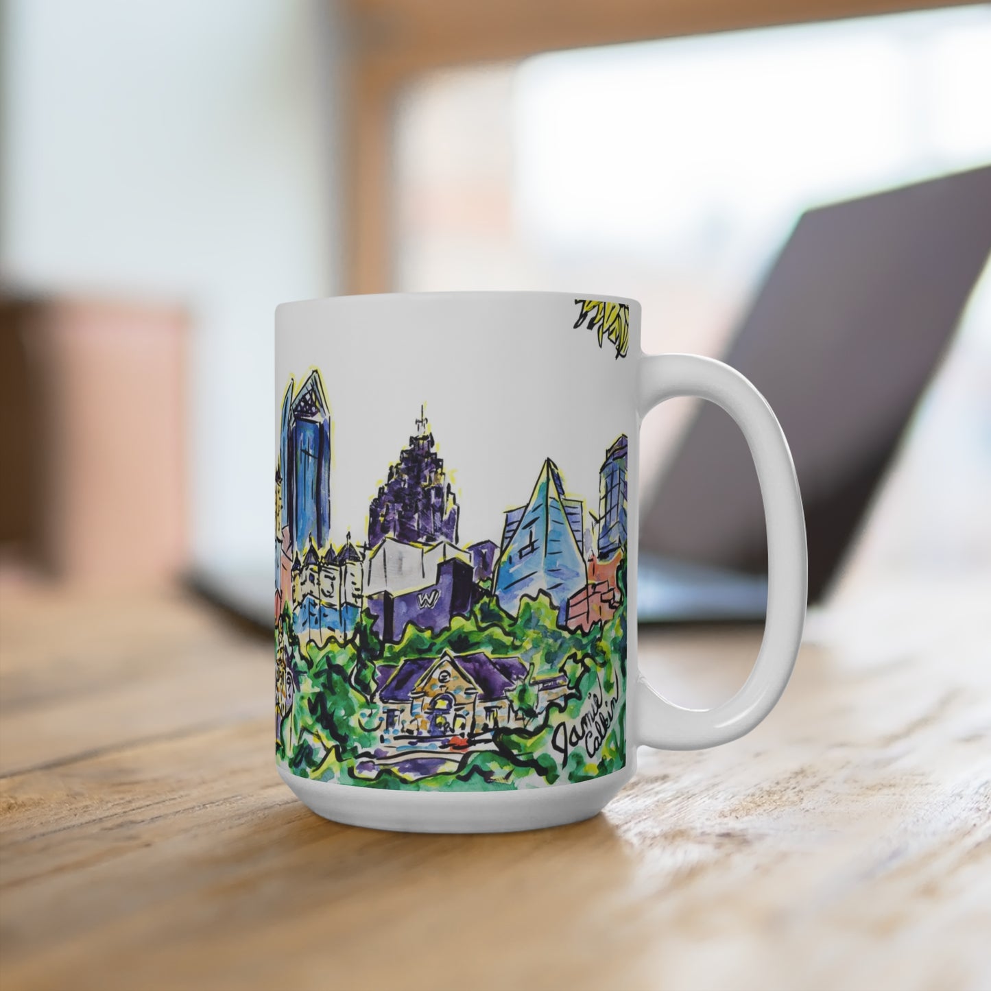 Atlanta Skyline with Sunflower Mug