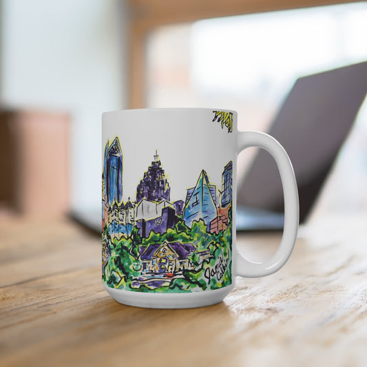 Atlanta Skyline with Sunflower Mug