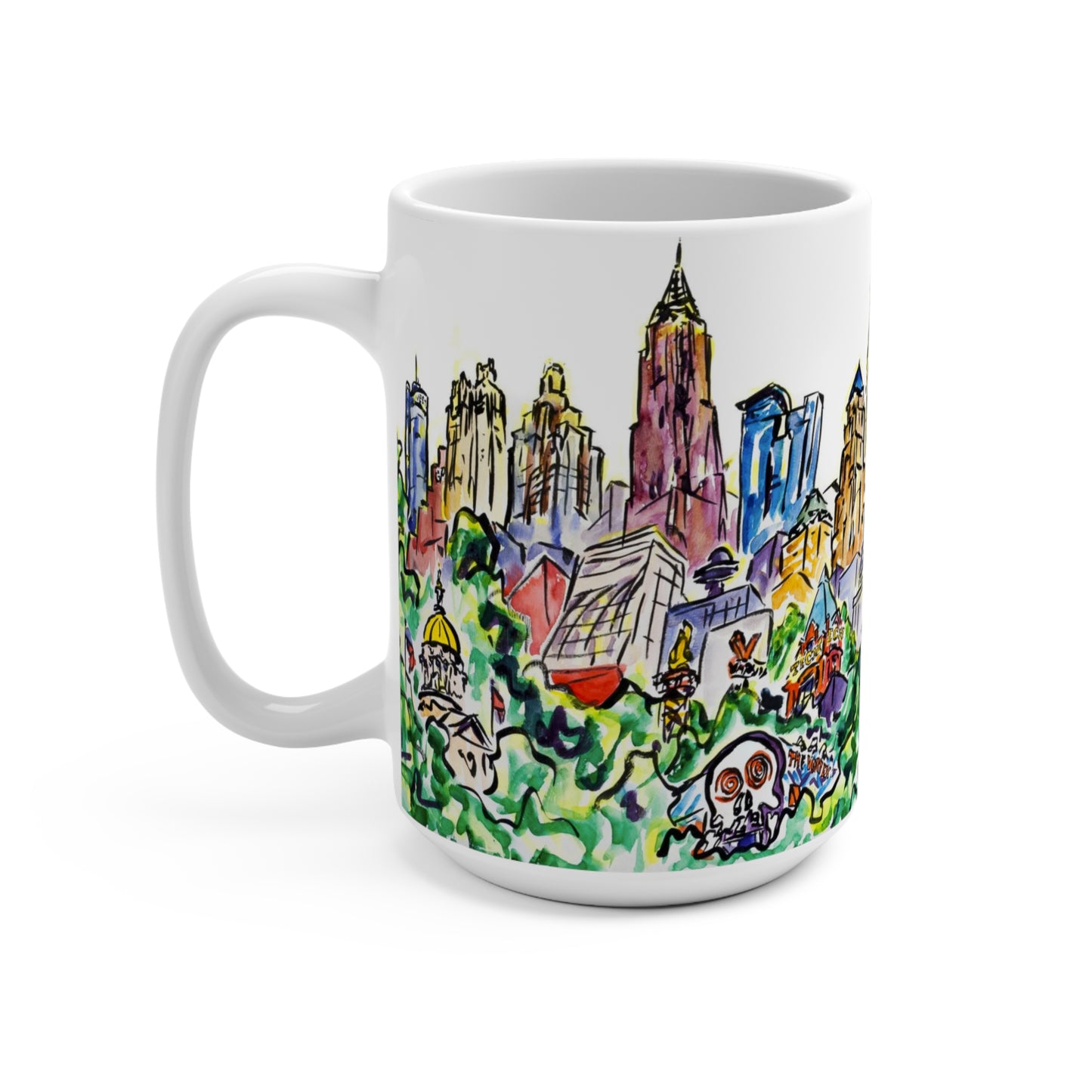 Atlanta Skyline with Sunflower Mug