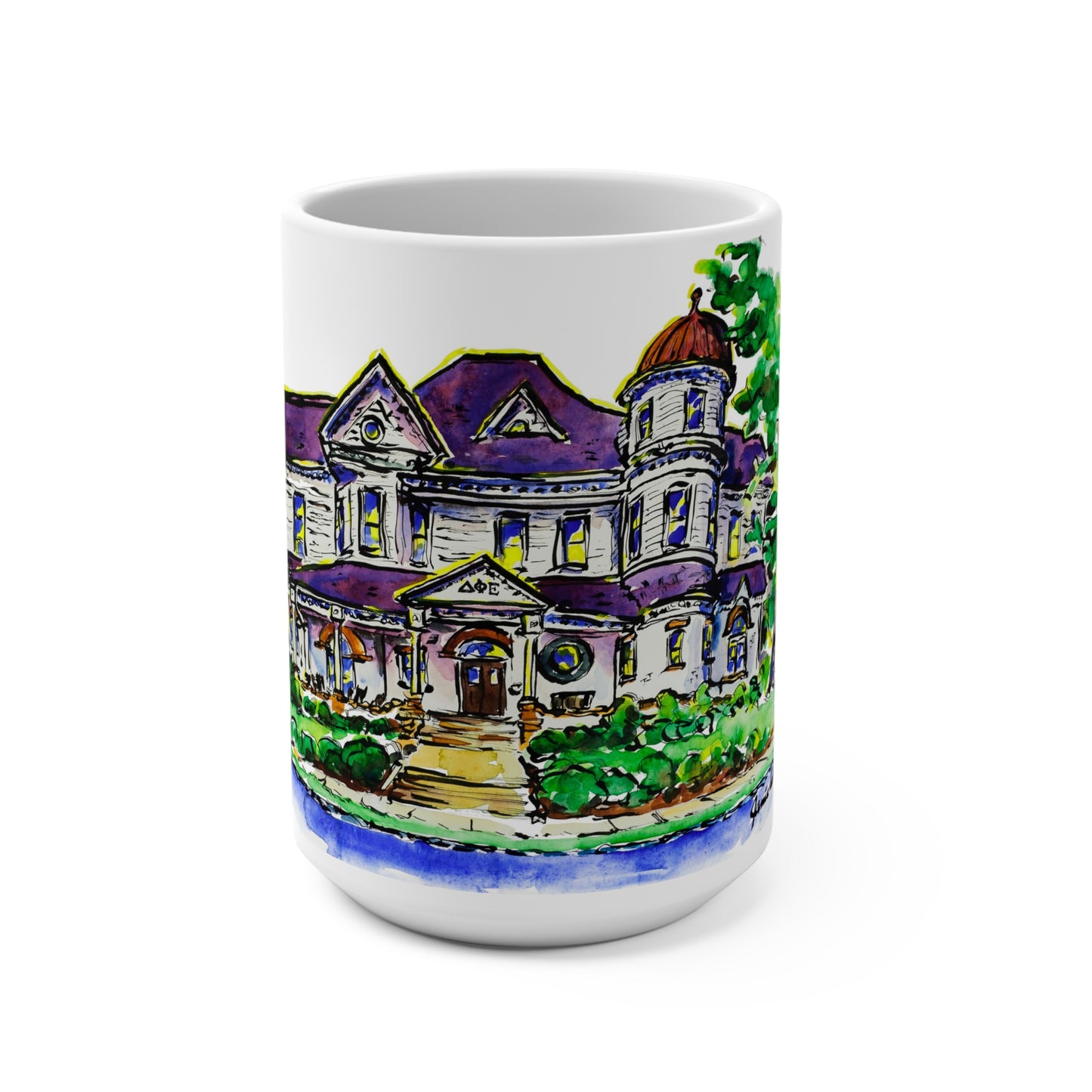 15oz Mug of Delta Phi Epsilon House at UGA