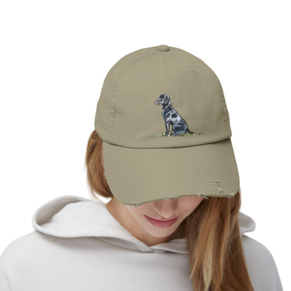 Black Lab Distressed Cap