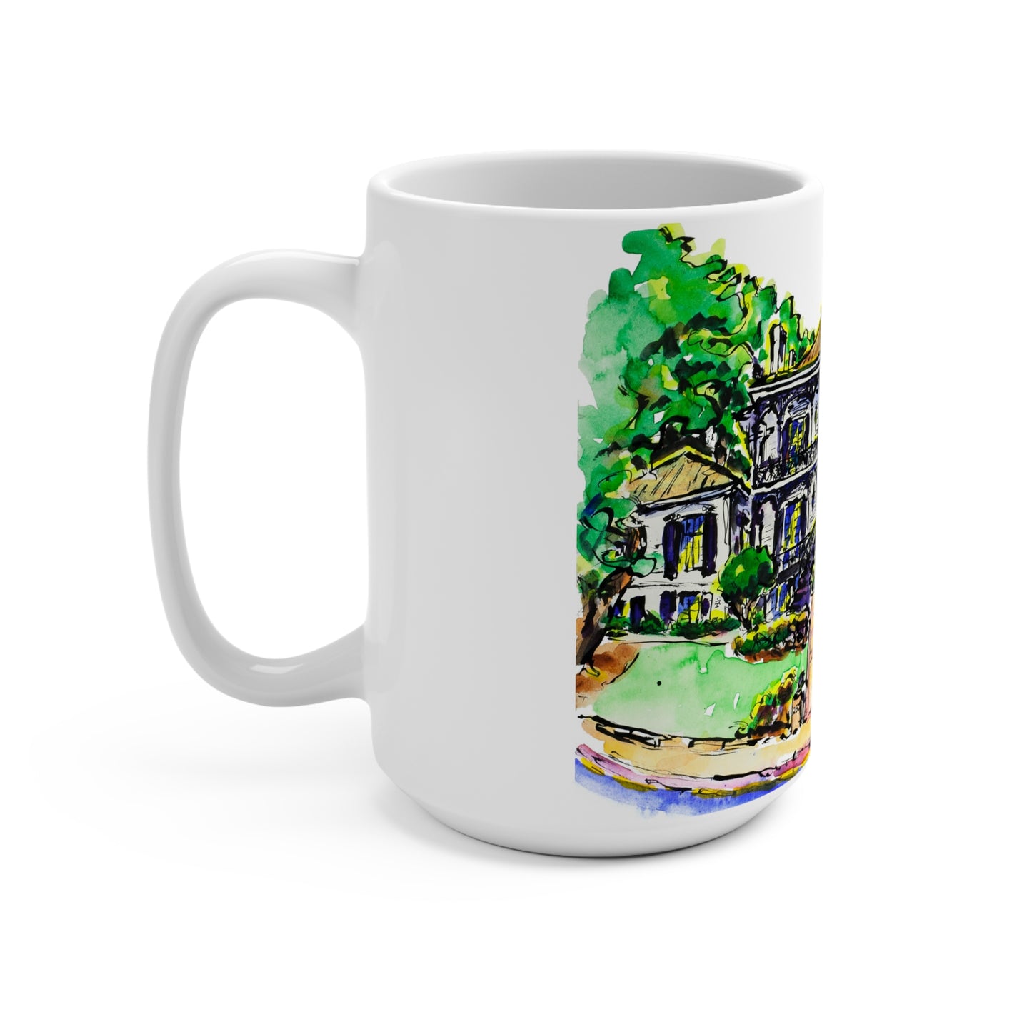 15oz Mug with Phi Mu House at UGA
