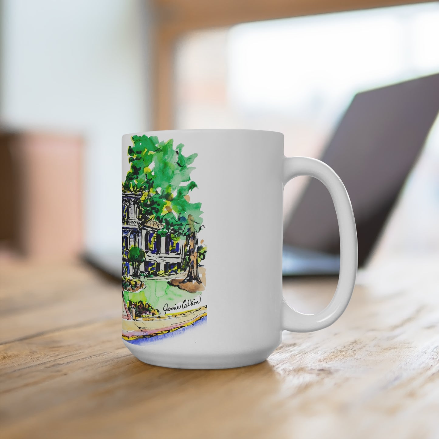 15oz Mug with Phi Mu House at UGA