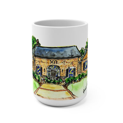 15oz Mug with Chi Omega House at UGA