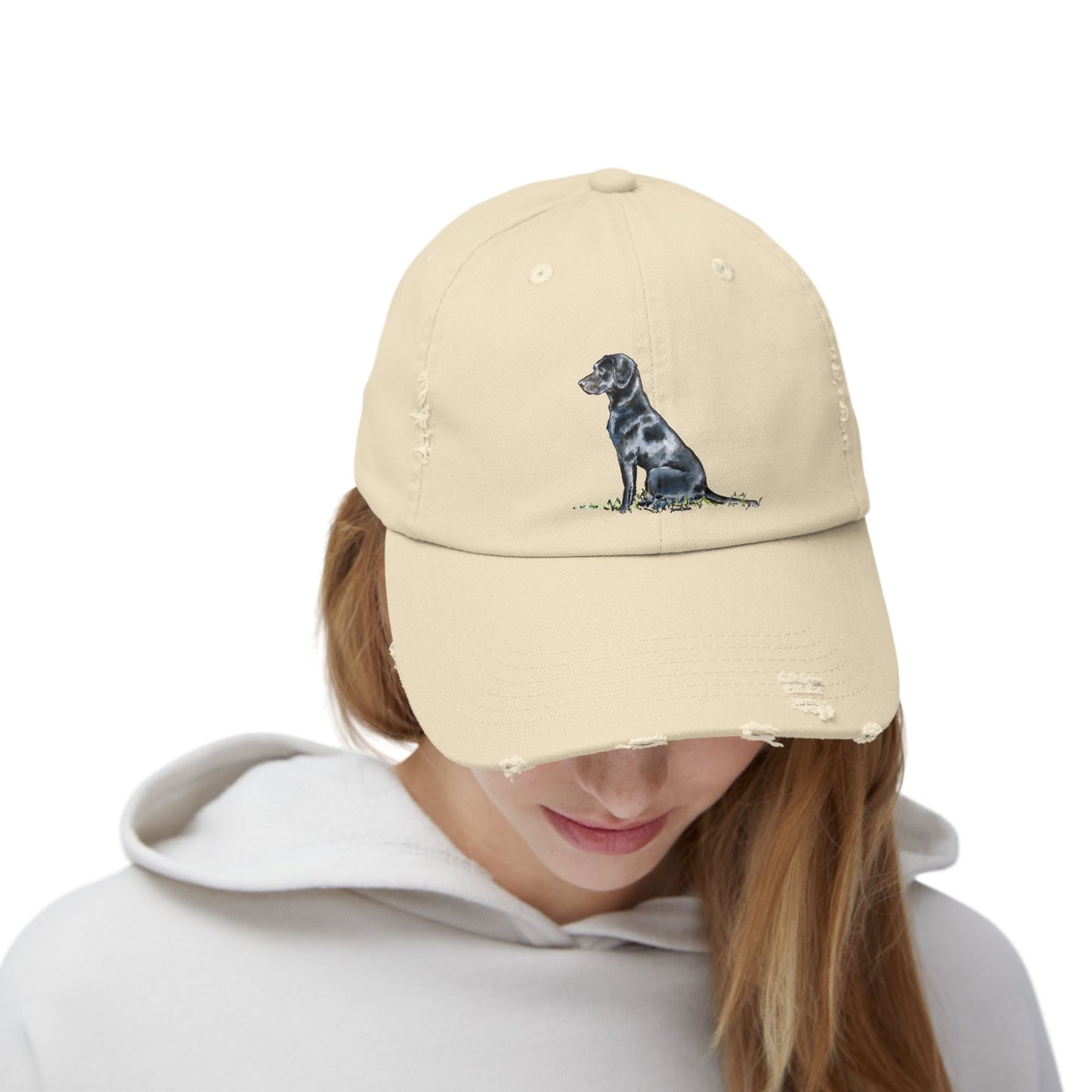 Black Lab Distressed Cap