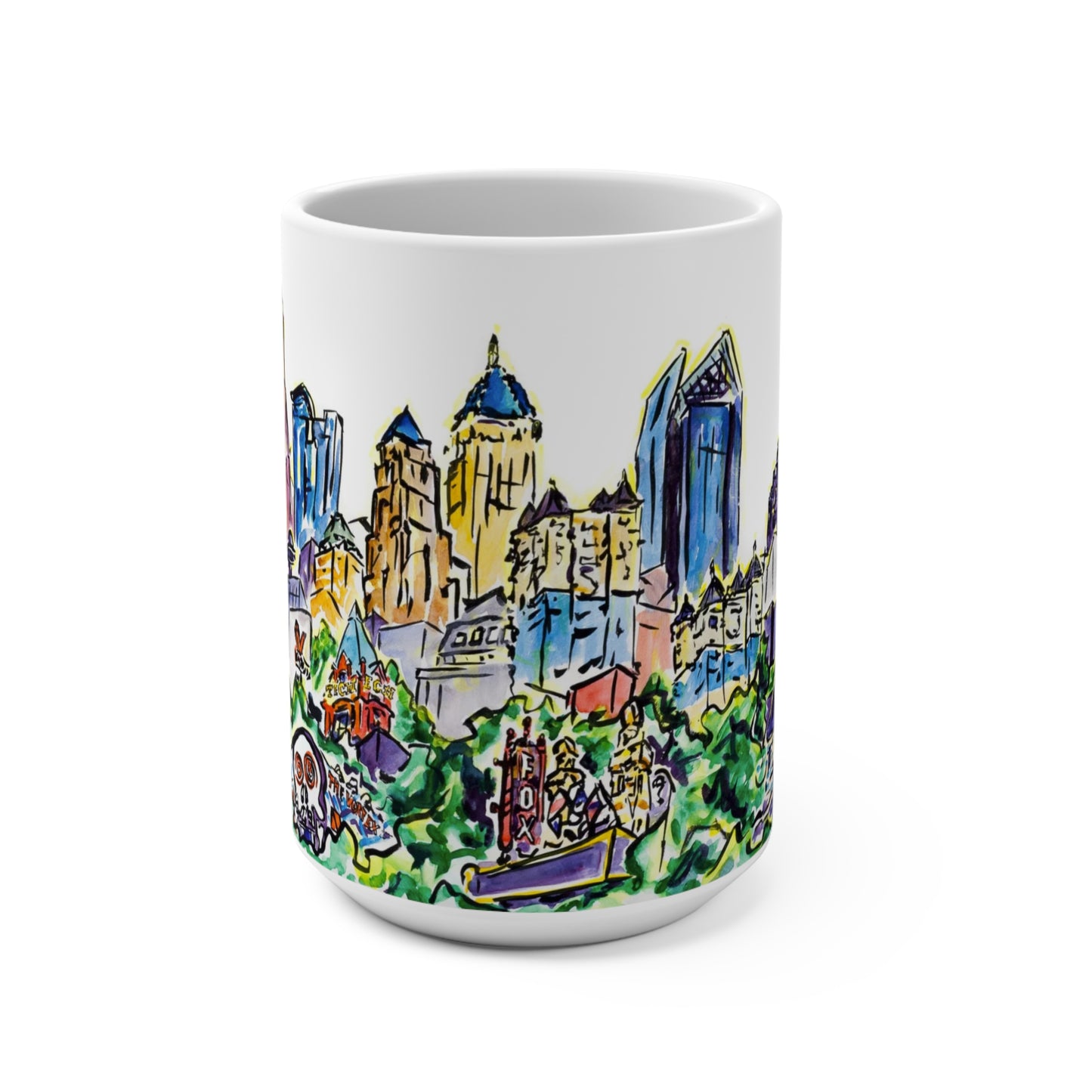 Atlanta Skyline with Sunflower Mug