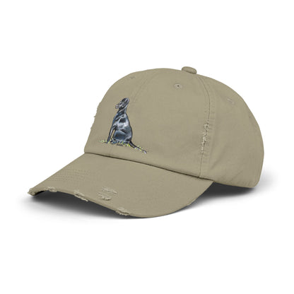 Black Lab Distressed Cap