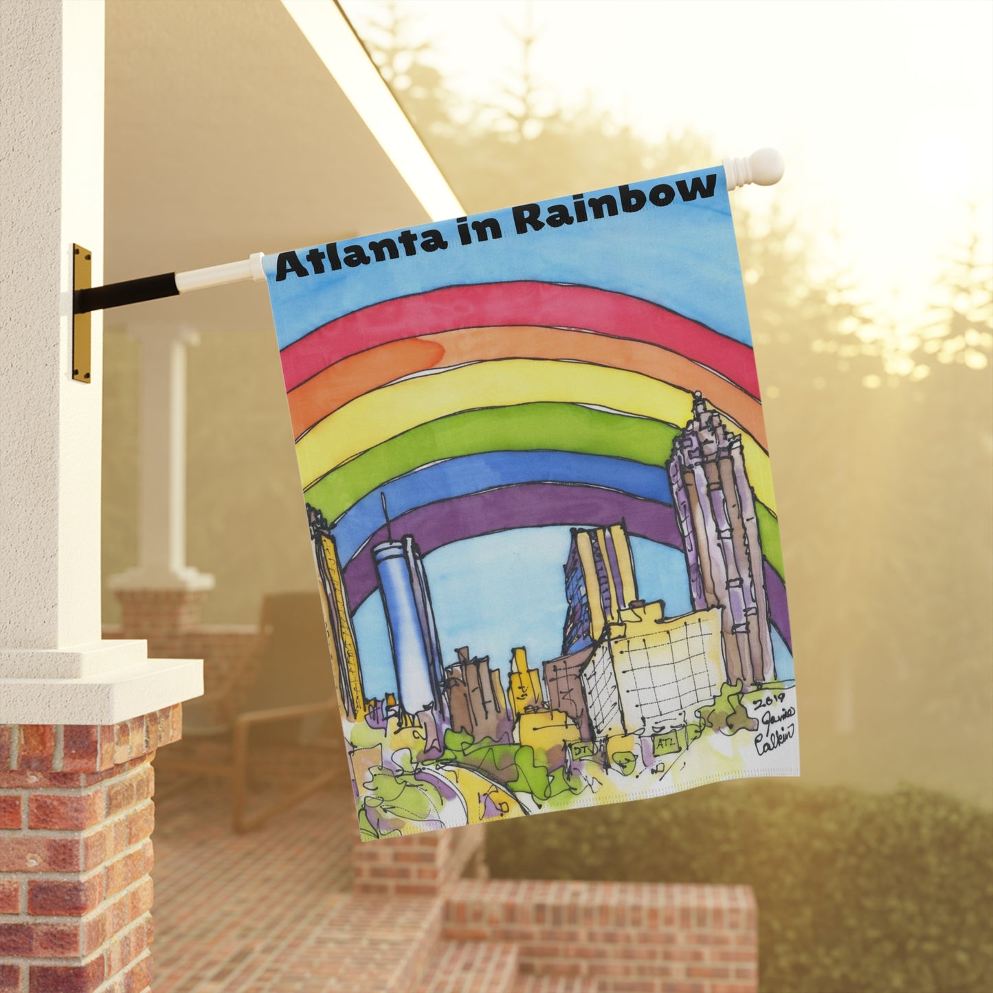 Colorful Atlanta in Rainbow Garden & House Flag