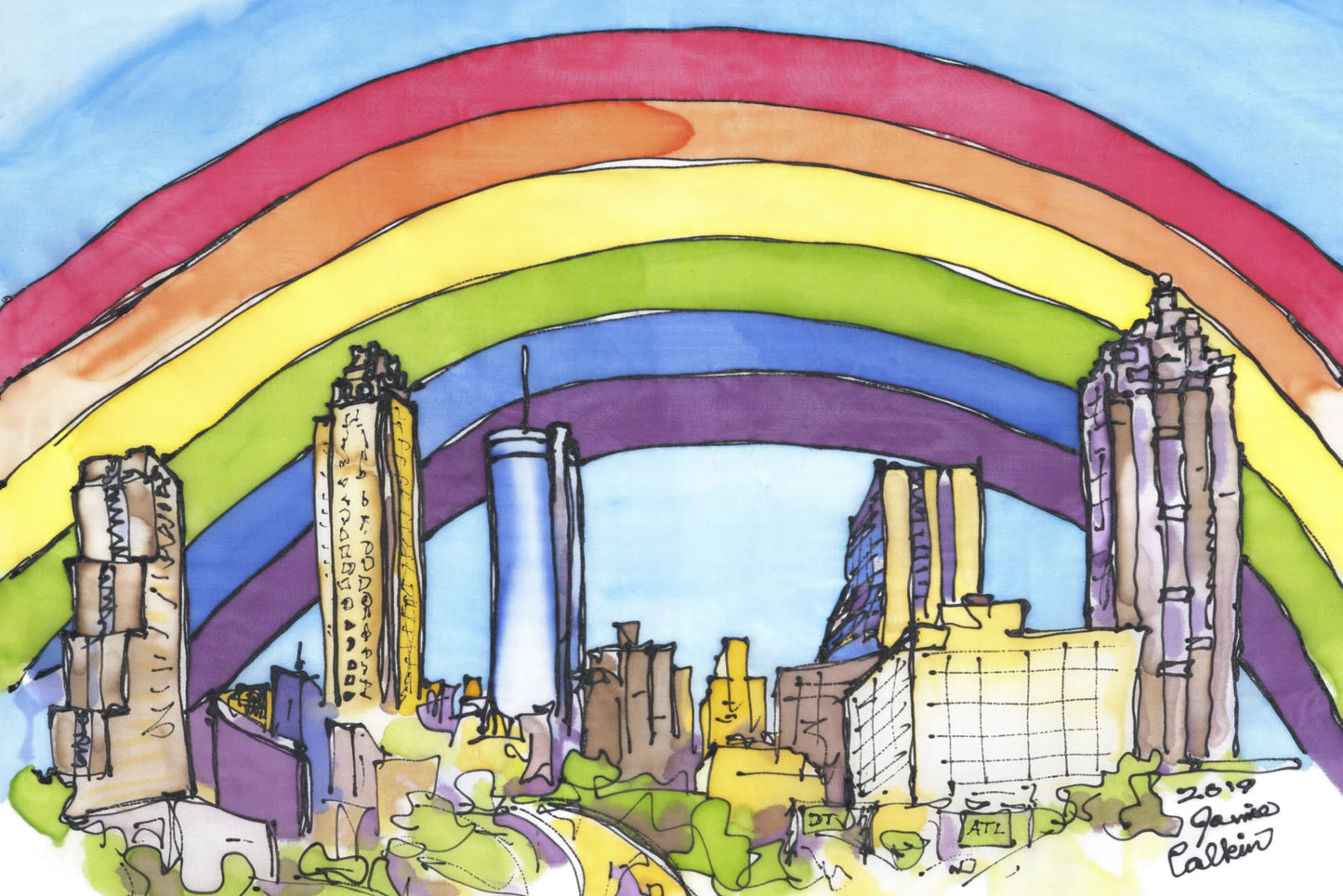 Downtown Atlanta in Rainbow~ 500 piece puzzle