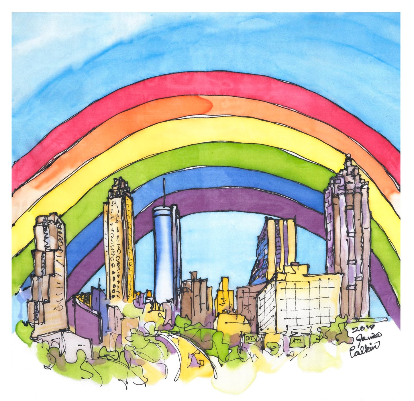 Downtown Atlanta in Rainbow