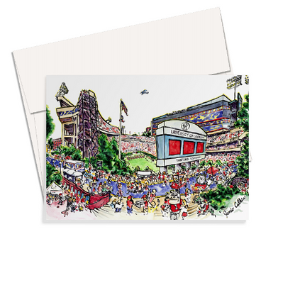 Sanford Stadium from Bridge Folded Card